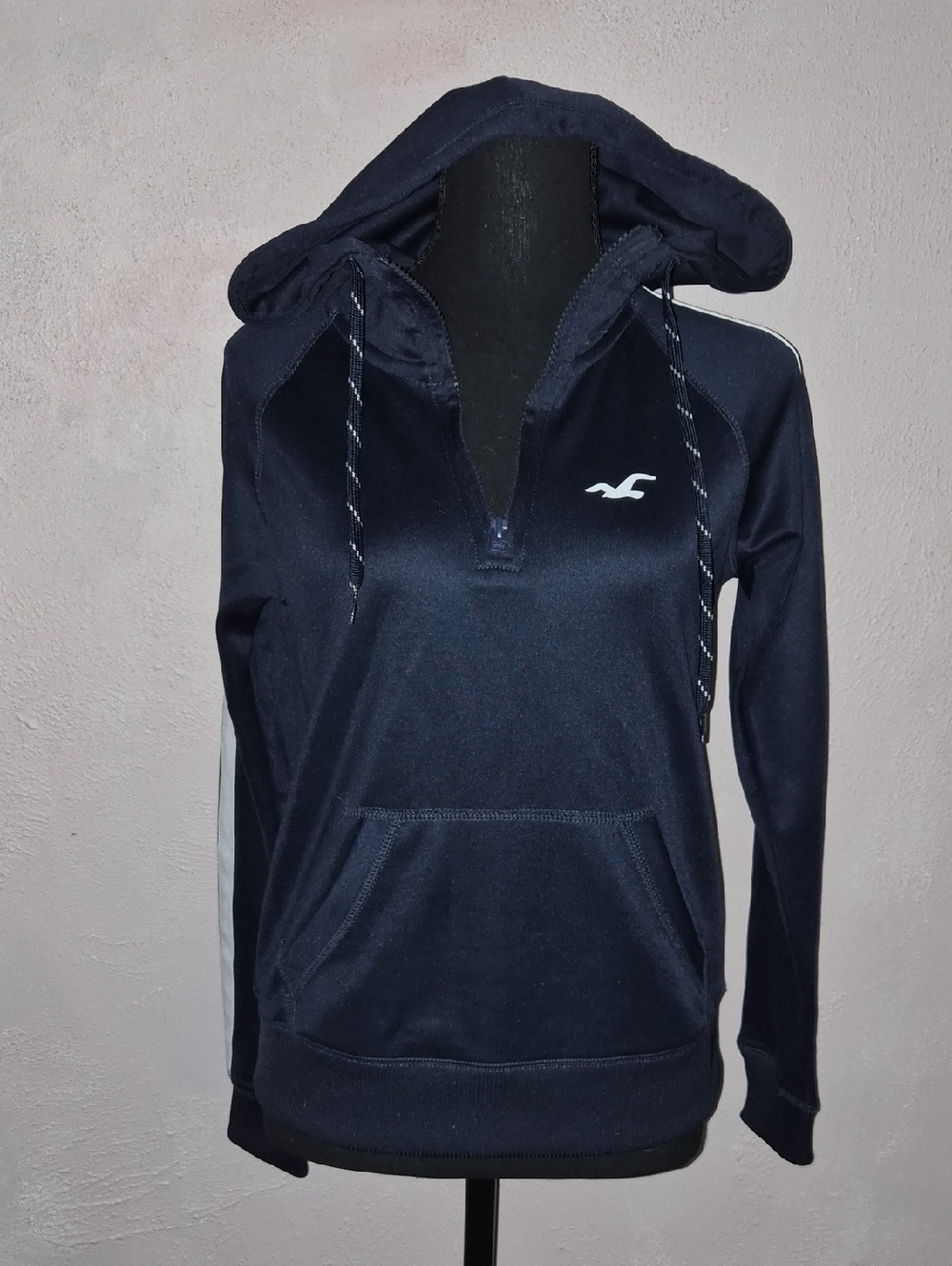 🩵Hollister Navy Hooded Quarter Zip